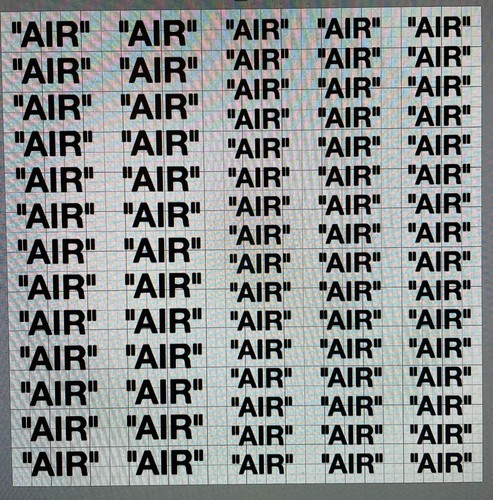 Off white air - off, text
