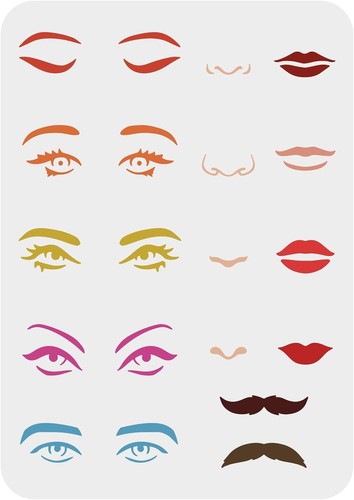 Facial features stencils - facial,